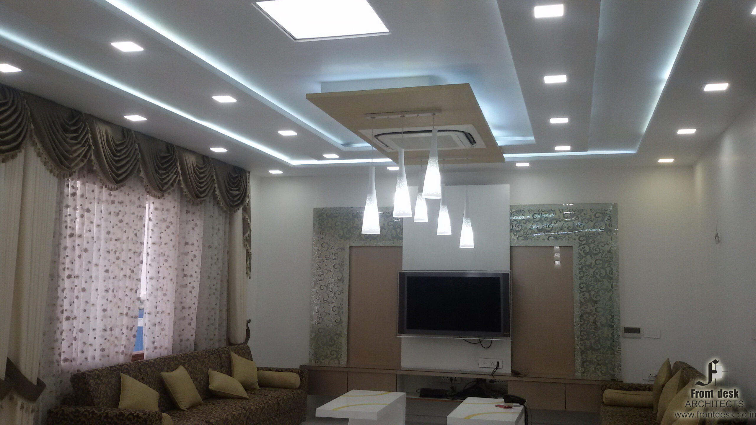 F Colony Residence Interior living room in Jaipur