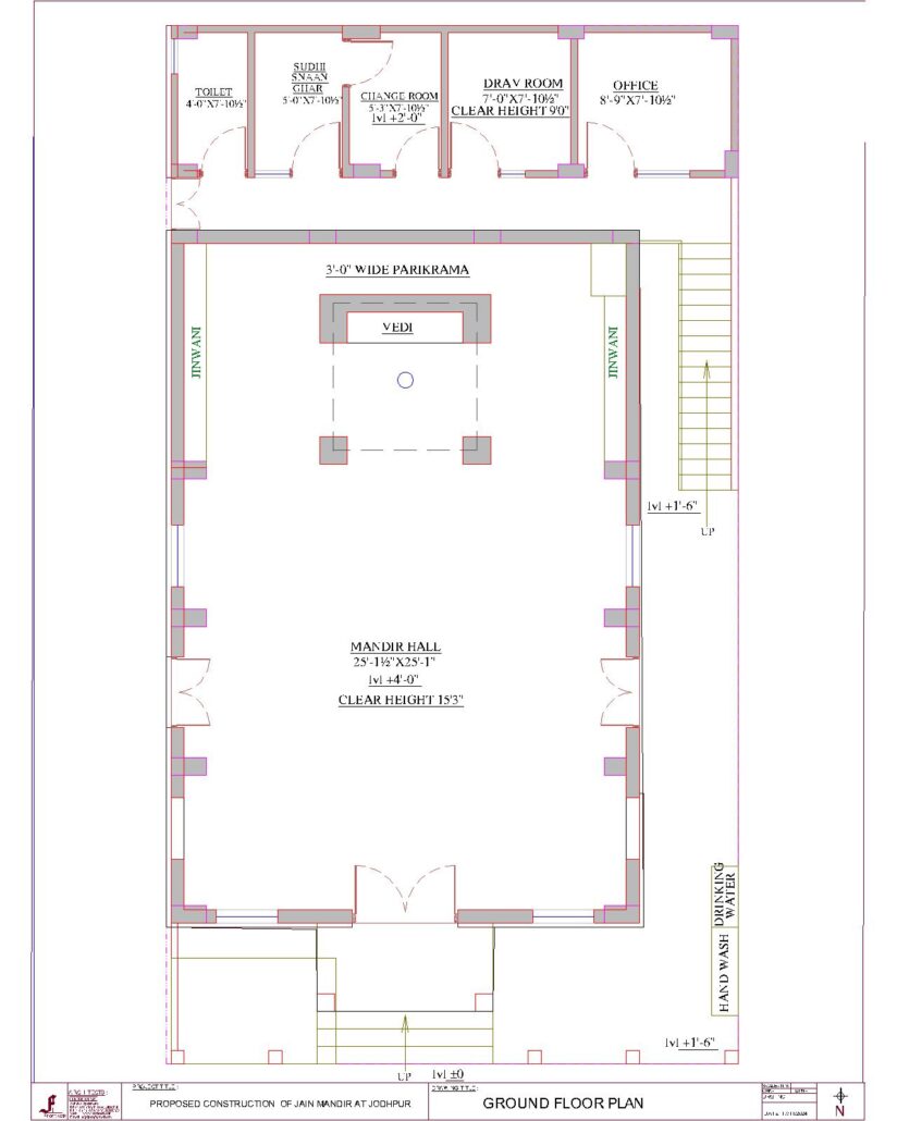 Ground floor plan of Shri 1008 Munisuvrata Nath Digambar Jain Temple